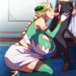 ephildis_agraliel, kyonyuu_elf_oyako_saimin, 1boy, 1girls, ass