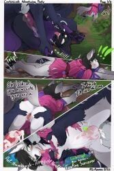 miramore, anthro, blush, bodily_fluids, breast_squeeze