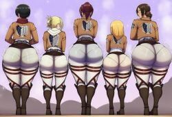annie_leonhardt, historia_reiss, mikasa_ackerman, sasha_braus, ymir_(shingeki_no_kyojin)