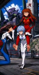 asuka_langley_sohryu, eva_01, rei_ayanami, shinji_ikari, neon_genesis_evangelion