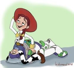 buzz_lightyear, jessie_(toy_story), disney, pixar, toy_story
