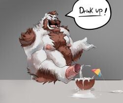 anthro, bear, beard, beardedbear, beverage