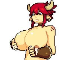 hathor_(badcolor), goblin_nest, boobs, milk, tits
