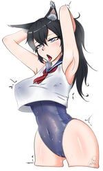 dita, war_thunder, yimie, armpits, arms_behind_head
