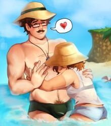 farmer_(stardew_valley), harvey_(stardew_valley), y/n, stardew_valley, beach