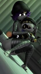 uzi_(murder_drones), uzi_doorman, murder_drones, 1girls, beanie