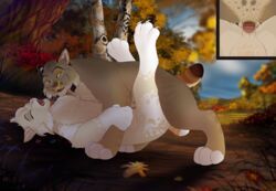calvin, timber_(lynxbrush), lynxbrush, all_fours, anatomically_correct