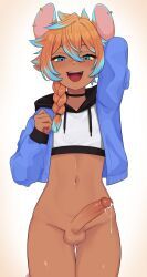 moemi, animal_humanoid, balls, big_penis, black_clothing