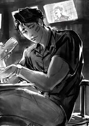 matsukawa_issei, haikyuu!!, 1boy, bar, black_eyes