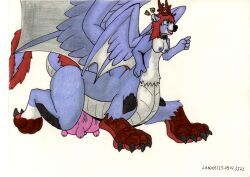 endiu, mythology, antlers, blue, blue_nipples
