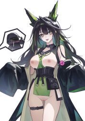 doctor_(arknights), mon3tr_(arknights), arknights, meng_xi_xuan, bare_shoulders