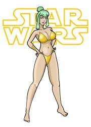 minna_star_wars, star_wars, feisty, golden_bikini, green_eyes