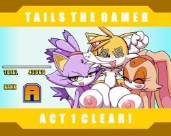 blaze_the_cat, cream_the_rabbit, miles_prower, miles_tails_prower, tails_the_fox