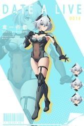 tobiichi_origami, date_a_live, 1girl, armor, barcode