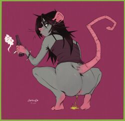 rattfood, anthro, anus, beer, cigarette