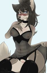 anthro, blue_eyes, blush, canid, canine