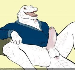 skully, 1boy, albino, albino_alligator, alligator