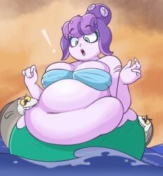 cala_maria, cuphead_(game), artist_request, big_belly, fat