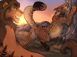 kia_wolfszahn, tellico_(character), against_surface, against_wall, aroused