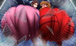 asuka_langley_sohryu, makinami_mari_illustrious, neon_genesis_evangelion, xt_ecchi, ass