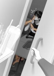 tied_to_twins, kusujinn, black_toenails, feet, feet_fetish
