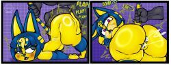 ankha_(animal_crossing), animal_crossing, nintendo, linyxart, abdominal_bulge