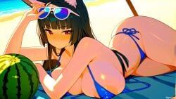 hoshimi_miyabi, zenless_zone_zero, (titancore), beach, beautiful