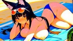 hoshimi_miyabi, zenless_zone_zero, (titancore), beach, beautiful