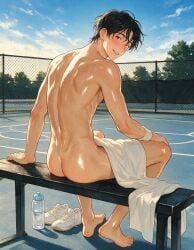 original_character, original, 1boy, ass, barefoot