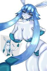 glaceon, pokemon, bangs, big_breasts, blue_blush