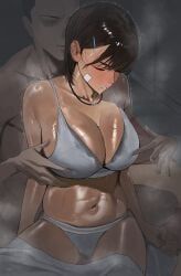 horny_female, nipple_play, nipple_stimulation, orgasm_expression, underwear