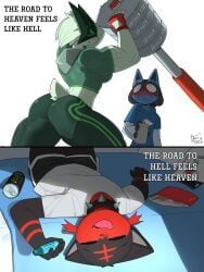 lucario, meowscarada, pokemon, arzyparzy, ass