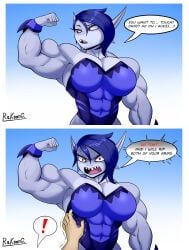 e4hargus, abs, biceps, breasts, female