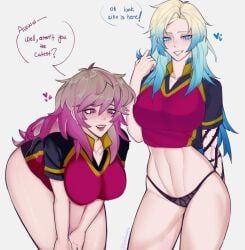alexis_ness, michael_kaiser, blue_lock, saduaru, 2girls