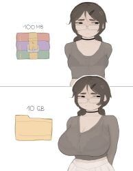 winrar, big_breasts, clothed_female, different_breast_sizes, female