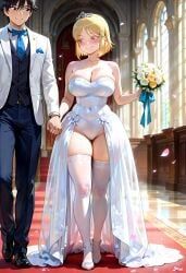 hidaka_koharu, high_score_girl, 1boy, 1girls, alternate_breast_size