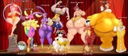 bazooble_(the_amazing_digital_circus), bubble_(the_amazing_digital_circus), caine_(the_amazing_digital_circus), evil_ragatha_(the_amazing_digital_circus), gangle_(dancer_outfit)