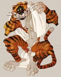 ravuer, after_shower, anthro, balls, belly