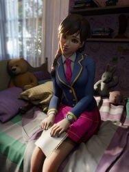d.va, blizzard_entertainment, overwatch, ryo3d, bed