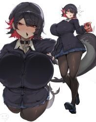 ellen_joe, pocky, zenless_zone_zero, quadzlnw, 1girl