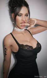 panam_palmer, cyberpunk_2077, ordinal3dx, chignon, chocolate_girl