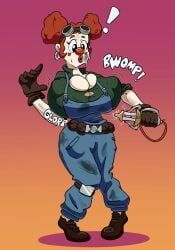 thegreenthief, breast_expansion, breasts_bigger_than_head, clown_girl, gloves