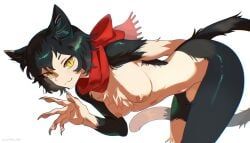 izutsumi, dungeon_meshi, unreal_fish, 1girls, bending_over