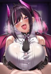 azki_(hololive), azki_(little_devil)_(hololive), hololive, circussion, 1boy