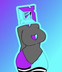 cube_25_(geometry_dash), geometry_dash, 1girls, bodysuit, breasts