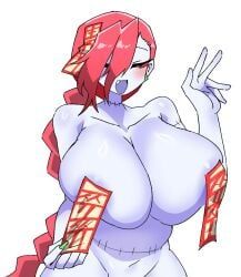 jiangshi_(mannungei), mannungei, 1girl, aerolae, big_breasts