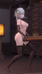 shenhe_(genshin_impact), genshin_impact, hoyoverse, mihoyo, 3dessjit
