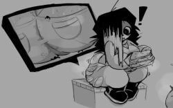 brooke_(smolzd), smolzd, ass_bigger_than_head, burger, clothes_ripping