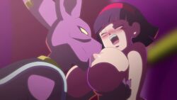 beerus, videl, videl_(dragon_ball_super), videl_(short_hair), dragon_ball