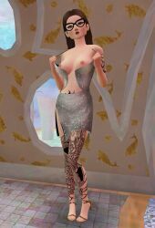 avakin_life, braless, breasts, brown_eyes, female